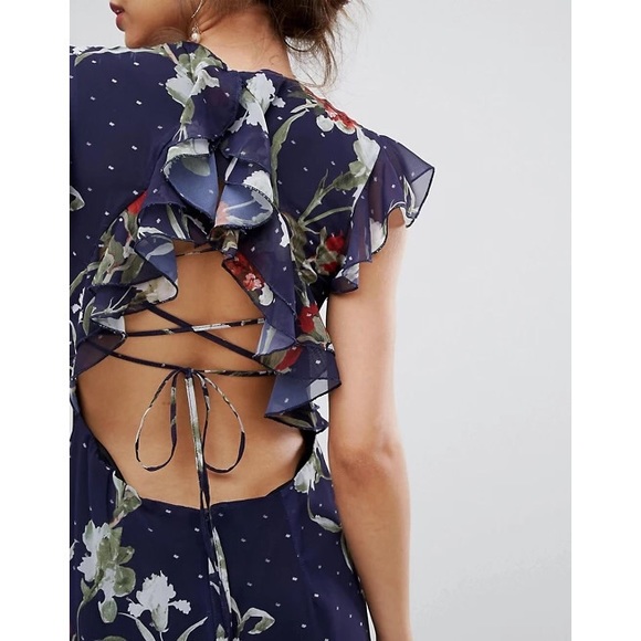 ASOS hope&ivy embroidered midi dress w/ peplum hem - Picture 4 of 11